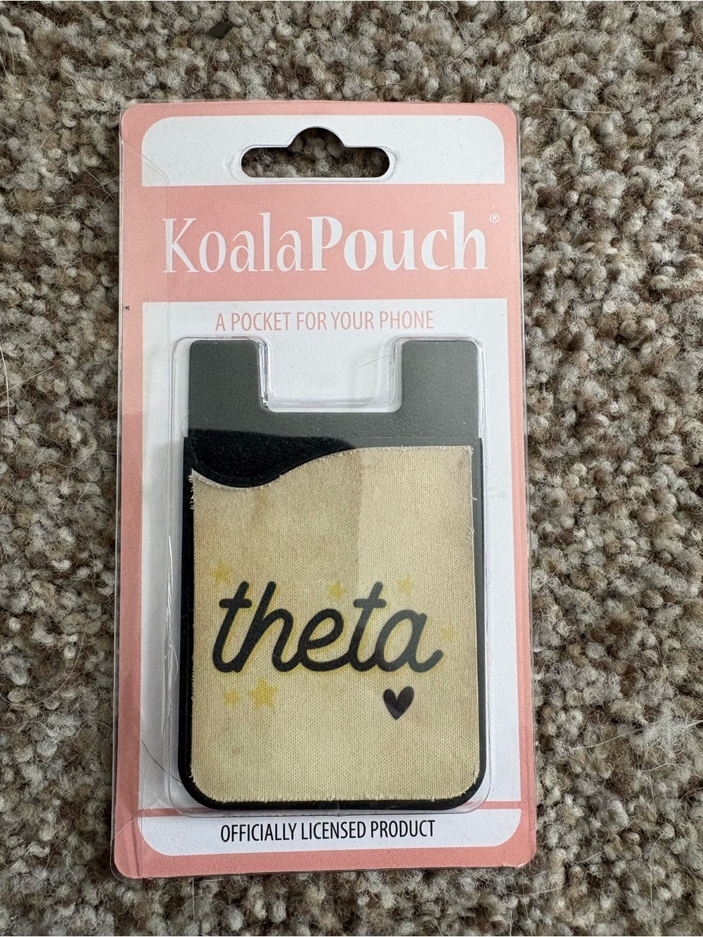 Theta Phone Card Pocket in Cream